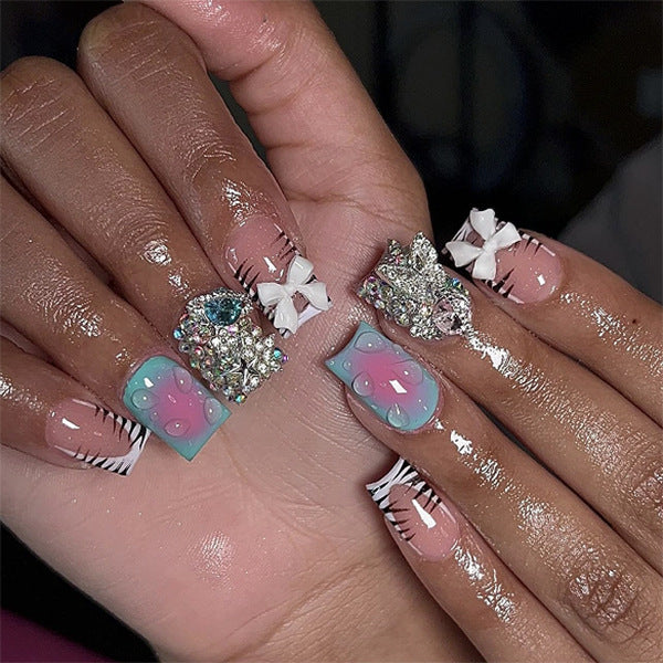 Artistic Nail Art with Glitter and 3D Details Kalsten