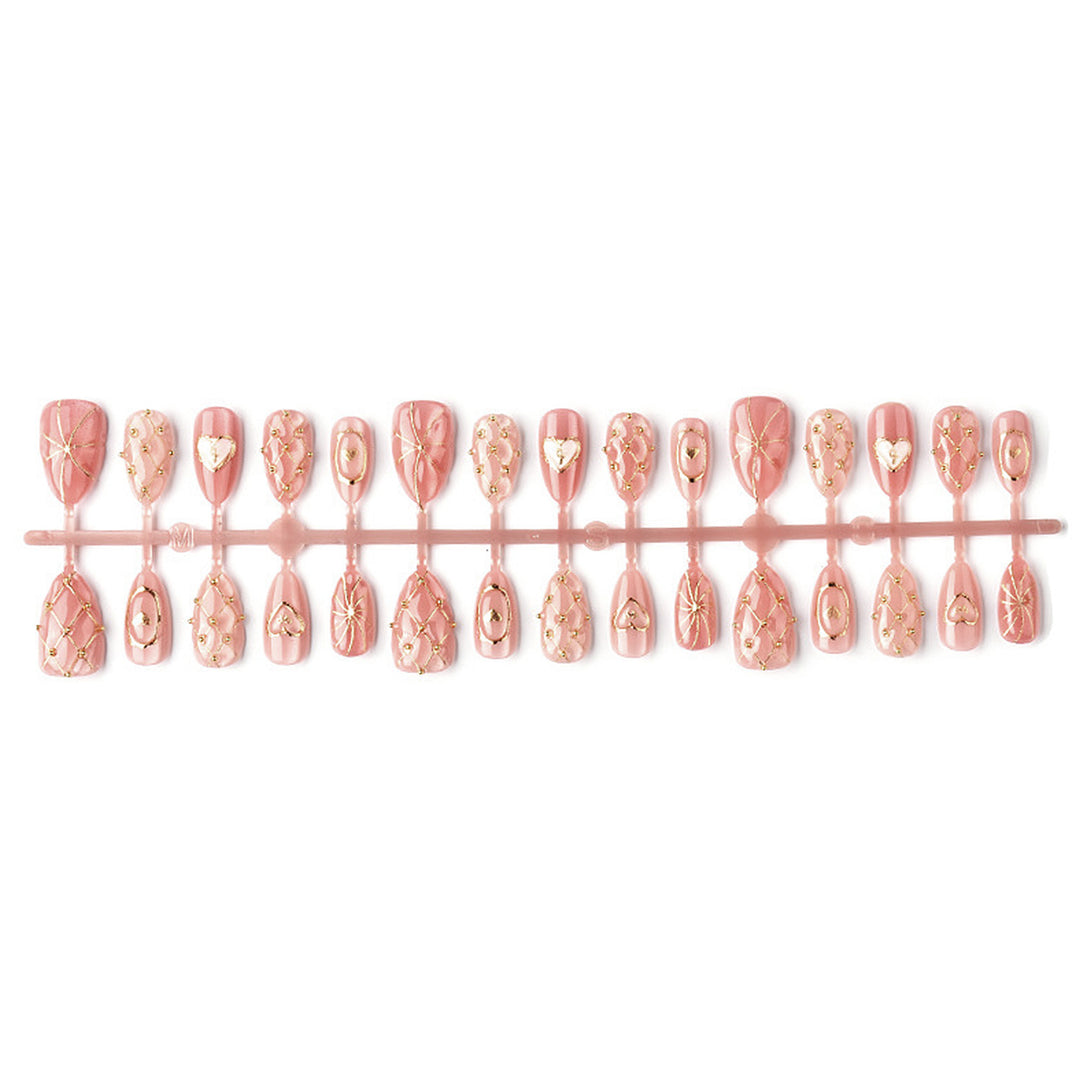 Artistic Heart-Accent Press-On Nails Set Kalsten