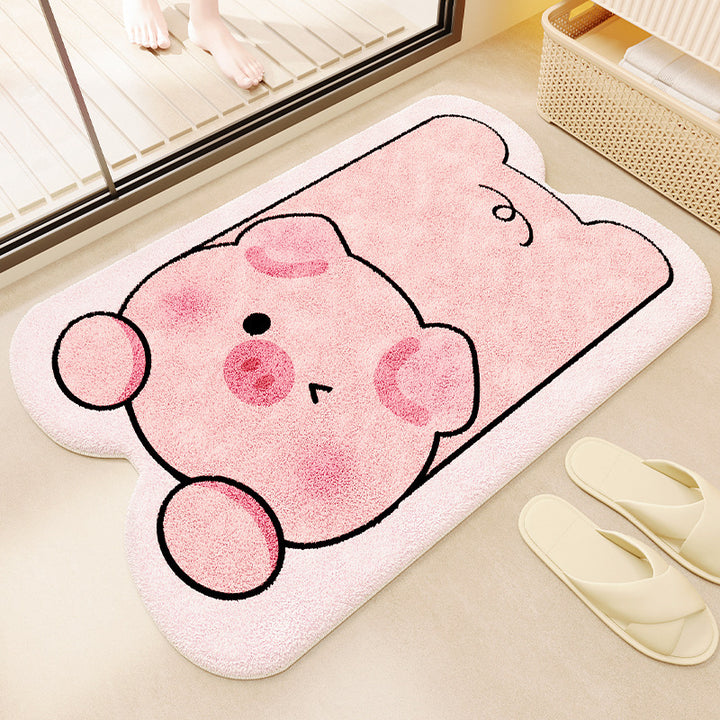 Panda-Themed Plush Bath Mat for Bathroom