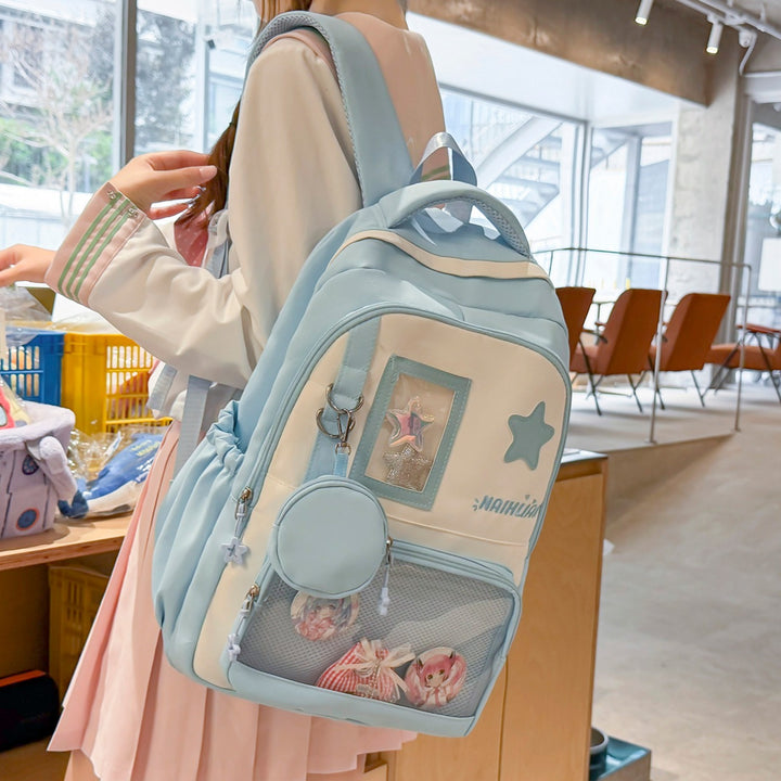 Stylish Star-Embellished School Backpack Kalsten 1791205030