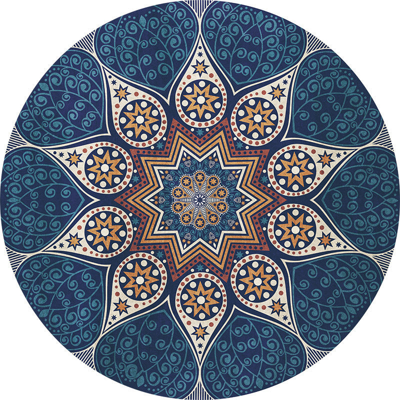Round Geometric Pattern Area Rug
