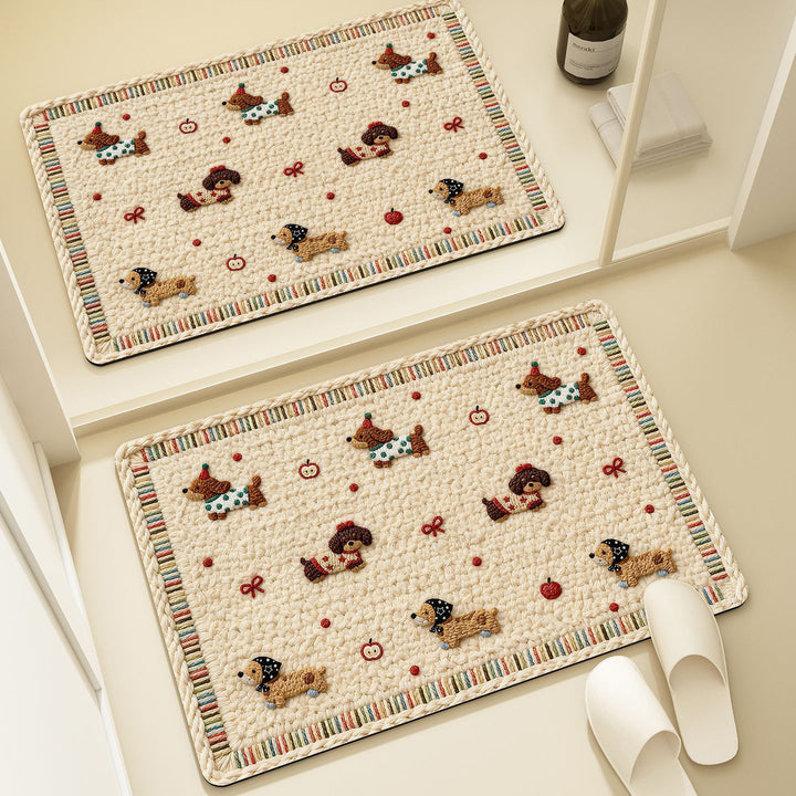 Bear-Shaped Plush Bath Mat for Bathroom