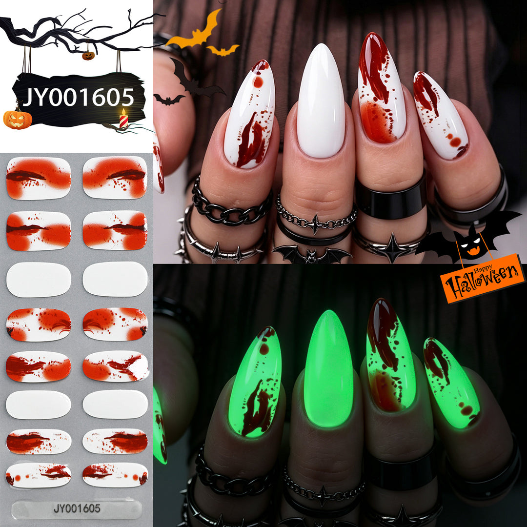 Halloween-Themed Glow-in-the-Dark Nail Wraps