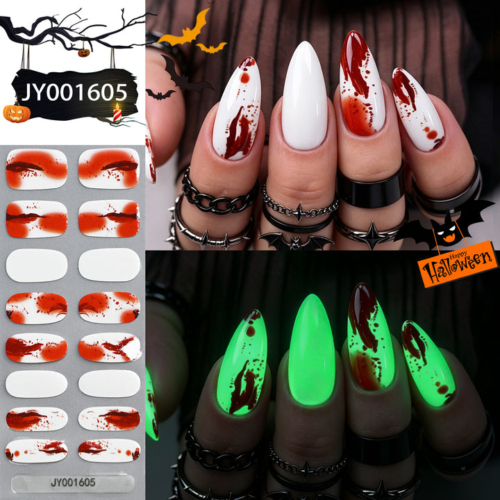 Halloween-Themed Glow-in-the-Dark Nail Wraps