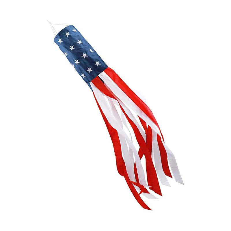 Unisex nan tubular windsock wind streamer with long ribbon tails and swivel hook Kalsten