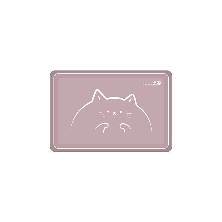 Cute Cat-Themed Bathroom Mat