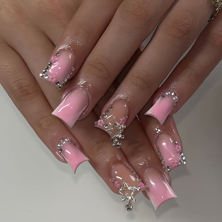 Decorative Rhinestone-Embellished Nail Art Extensions Kalsten