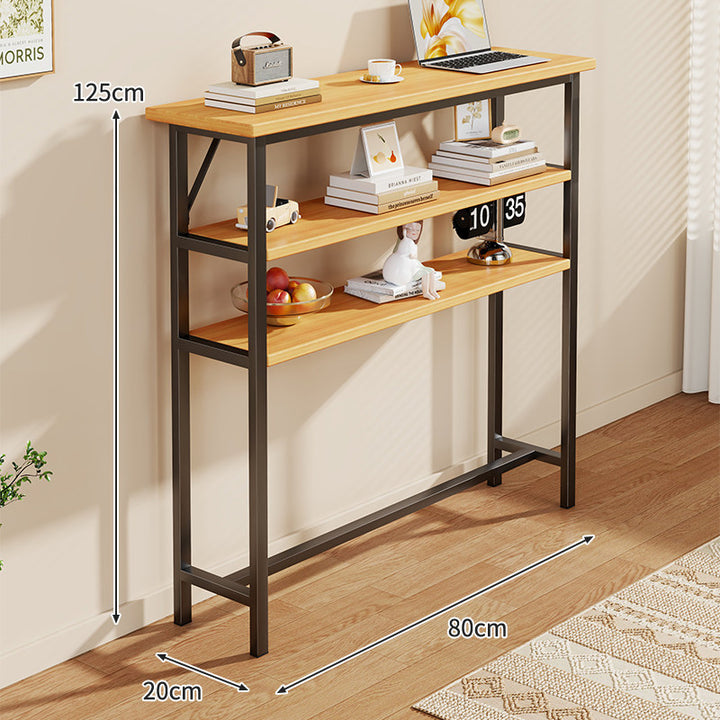 Narrow Industrial Console Table with Slim Profile