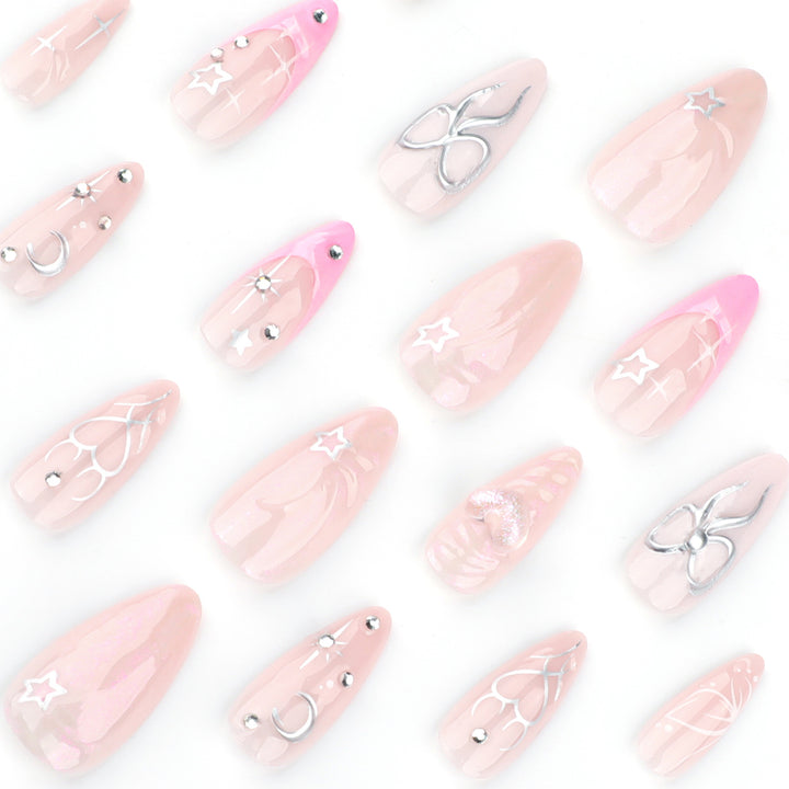 Artful nail art with filigree designs and glitter accents Kalsten