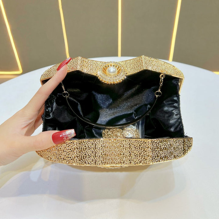 Decorative Rhinestone-Accented Evening Clutch