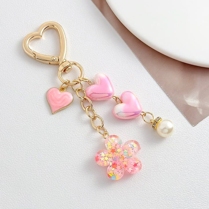 Playful keychain with hearts and flower motif Kalsten