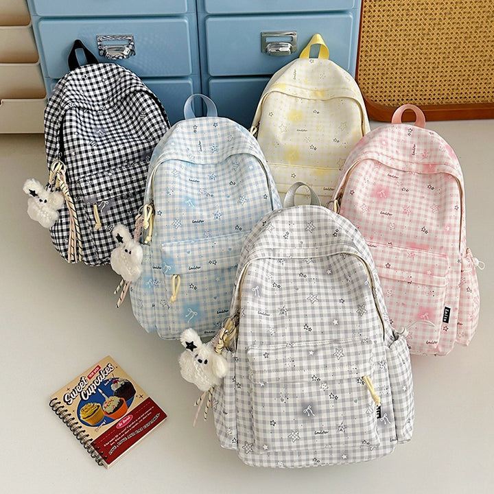 Stylish Checkered Print Backpack Kalsten
