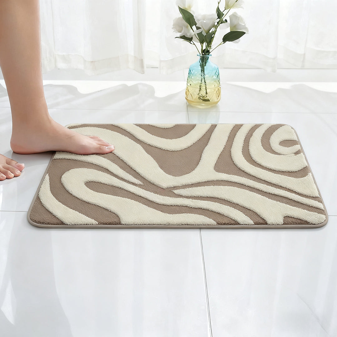 Abstract Wave Design Bath Mat Kalsten