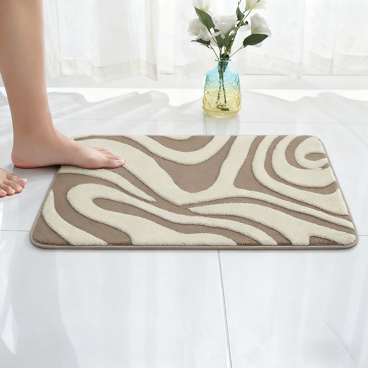 Abstract Wave Design Bath Mat Kalsten