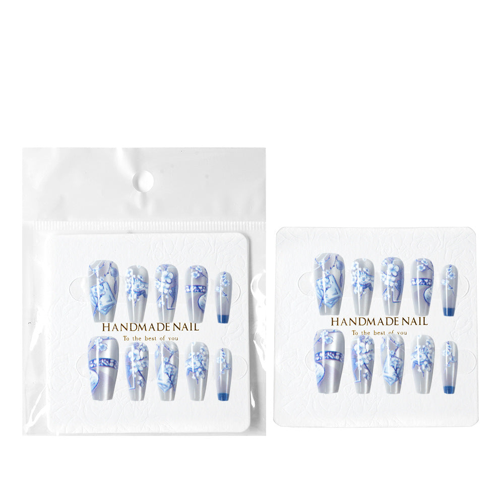 Artistic Floral Long Press-On Nail Set Kalsten