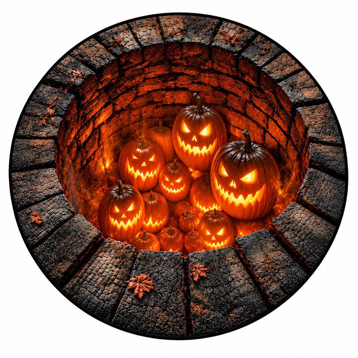 Whimsical Halloween-Themed Round Area Rug