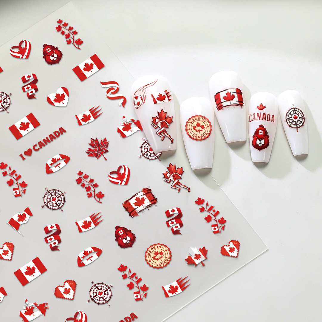 Canada-Themed Nail Art Stickers
