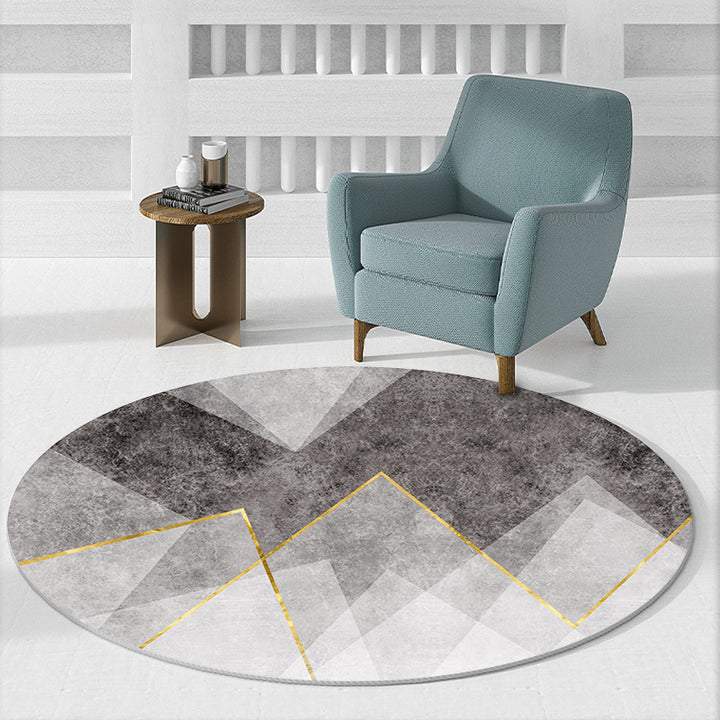 Geometric Patterned Round Area Rug Kalsten
