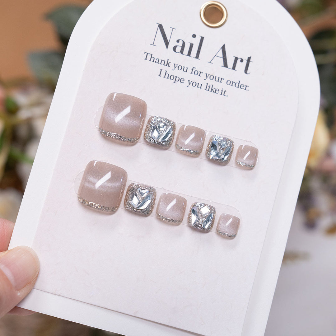 Decorative Rhinestone Embellished Pedicure