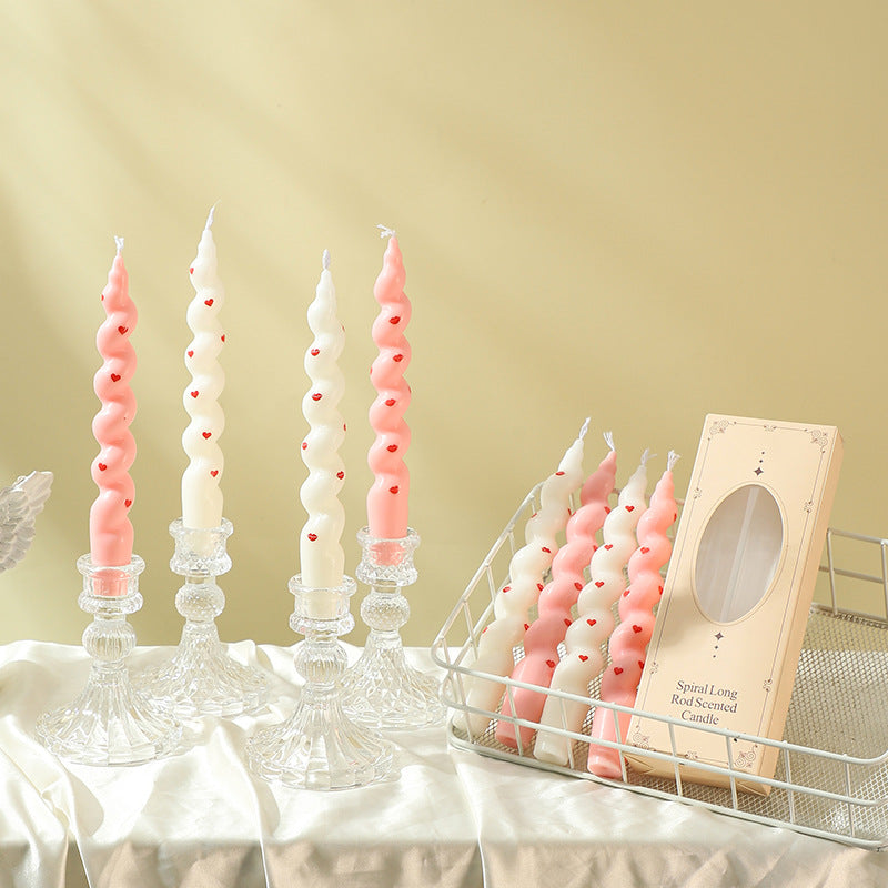Antique-Style Ribbed Pressed Glass Candlestick Holder