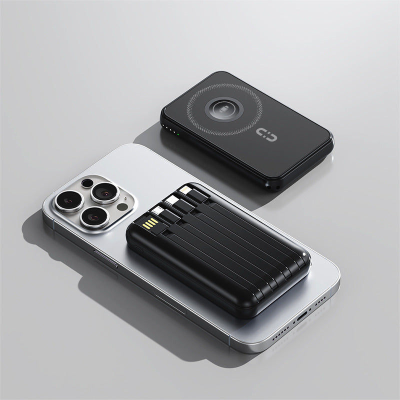 Compact power bank with integrated charging cable and fast charging function Kalsten