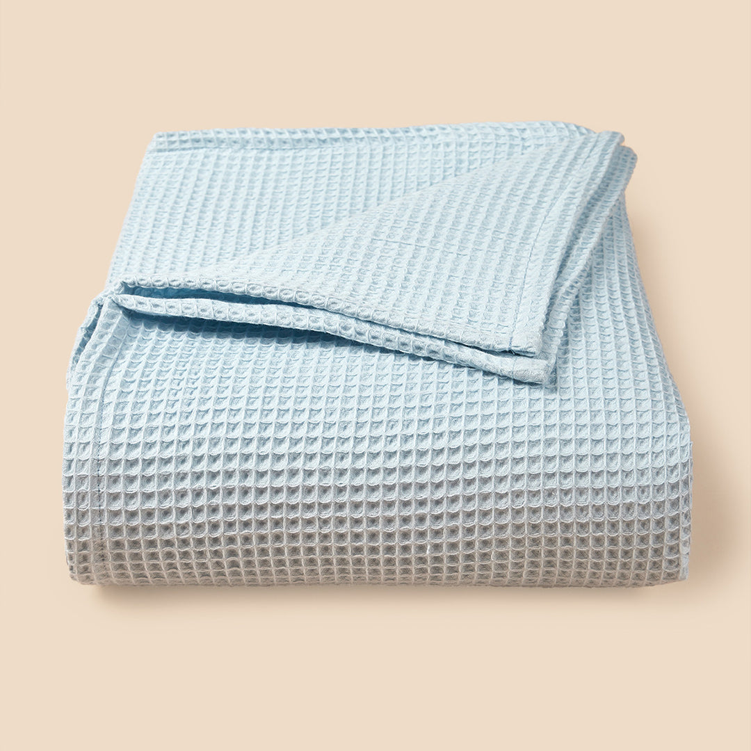 Textured Waffle Weave Throw Blanket kalsten