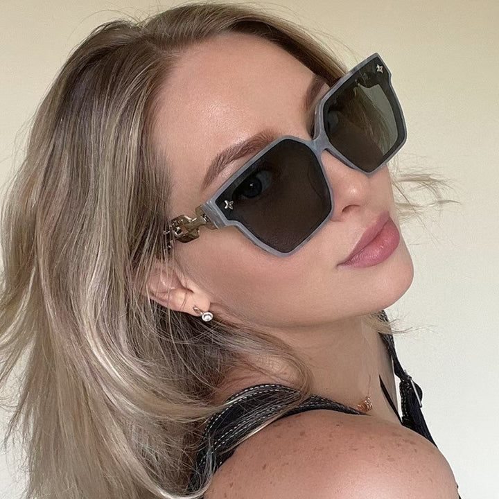 Ladies fashionable oversized sunglasses with combined frame Kalsten