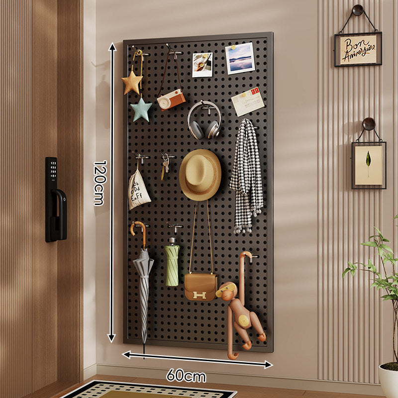 Wall-Mounted Perforated Pegboard Organizer Panel Large Square with Modular Hooks and Accessories