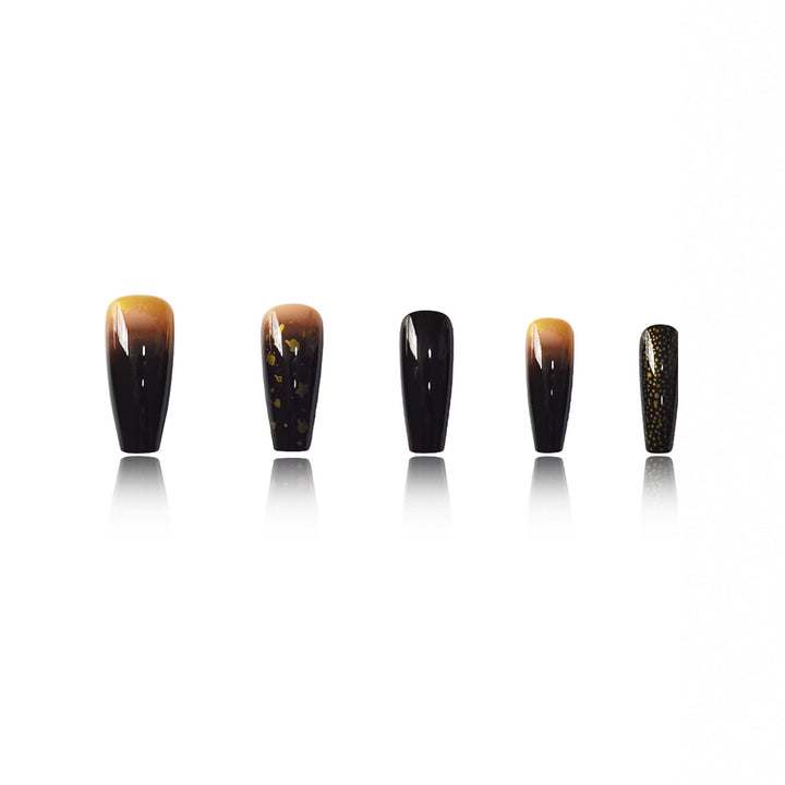 Elegant Press-On Nail Set with Star and Glitter Accents Kalsten