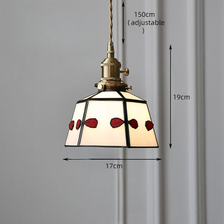 Adjustable Vintage Glass Pendant Light