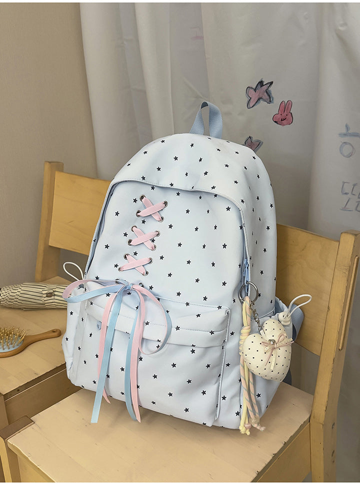 Star Print Decorative School Backpack Kalsten