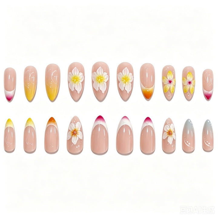 Floral and Ombre Press-On Nail Art Set Kalsten