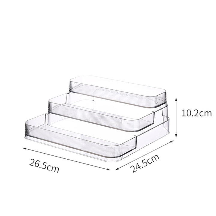 Multi-tier acrylic cosmetic and jewelry organizer in stair shape