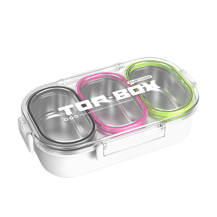 Triple-Compartment Food Storage Container