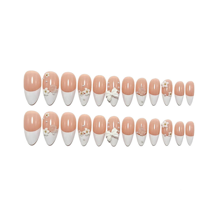 Elegant Artificial Nail Set with Floral Accents Kalsten