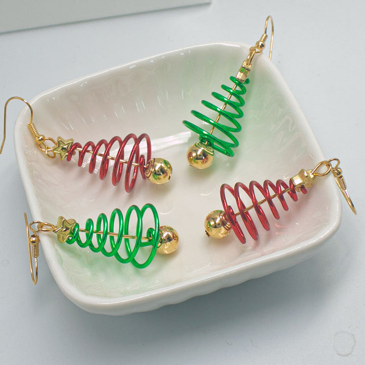 Whimsical Christmas Tree Dangle Earrings Kalsten
