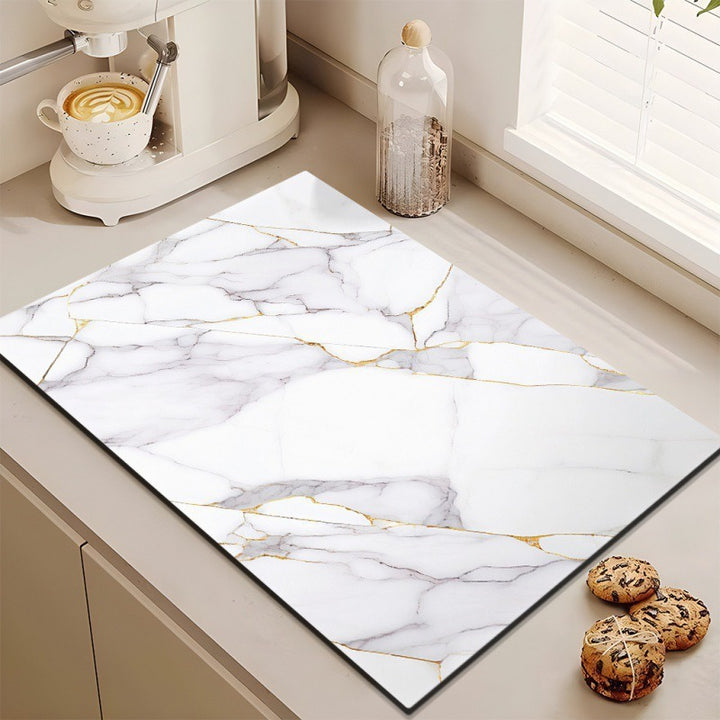 Stylish Marble-Effect Kitchen Mat Kalsten