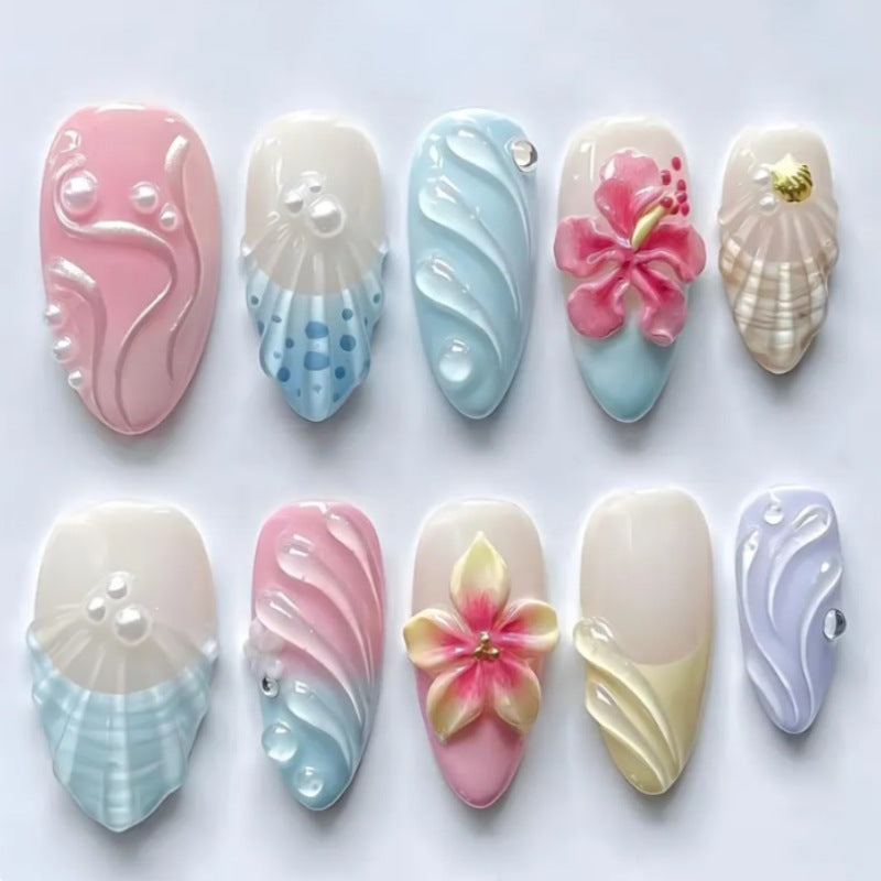 Nature-Themed Artistic Press-On Nail Set Kalsten