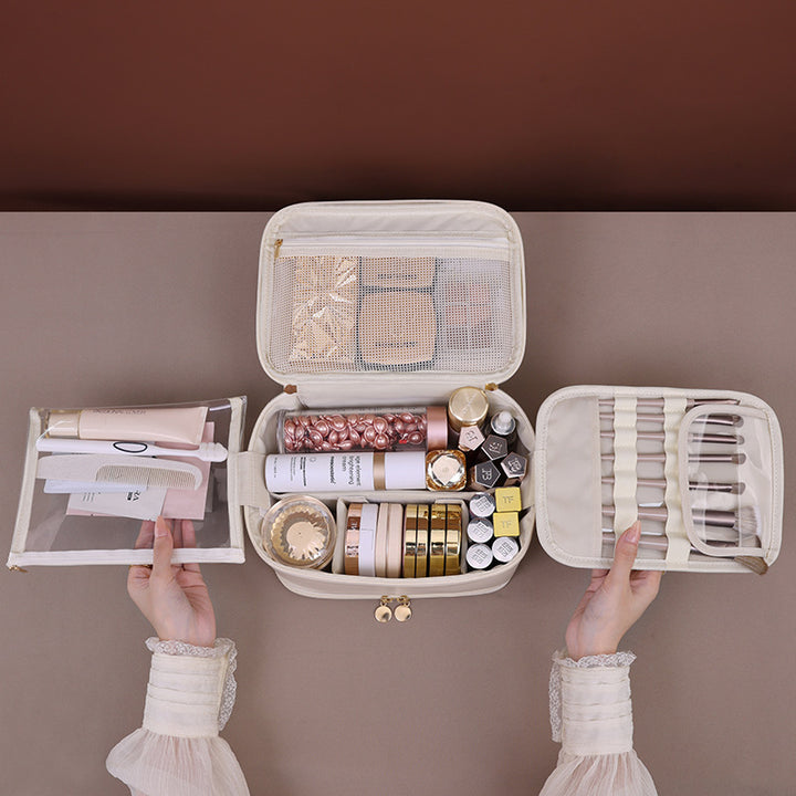Cosmetic Organizer With Multiple Compartments And Practical Viewing Window Kalsten