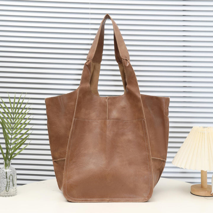 Distressed Leather Large Tote Bag
