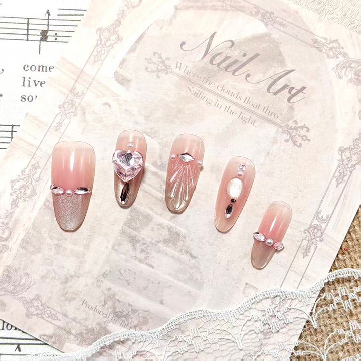 Elegant artificial nails with glitter accents Kalsten