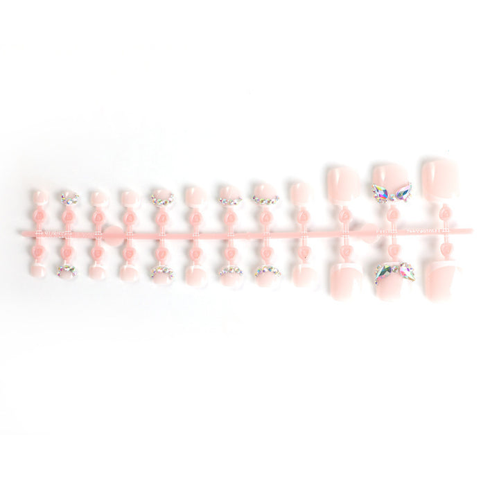 Decorative Press-On Nail Art Set with 3D Butterfly Accents kalsten