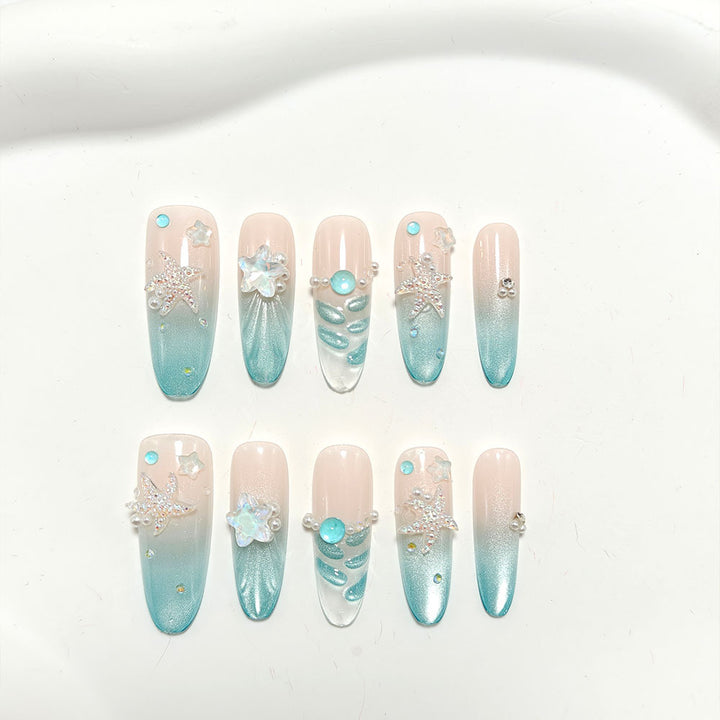 Artificial nails with glittering summer design Kalsten