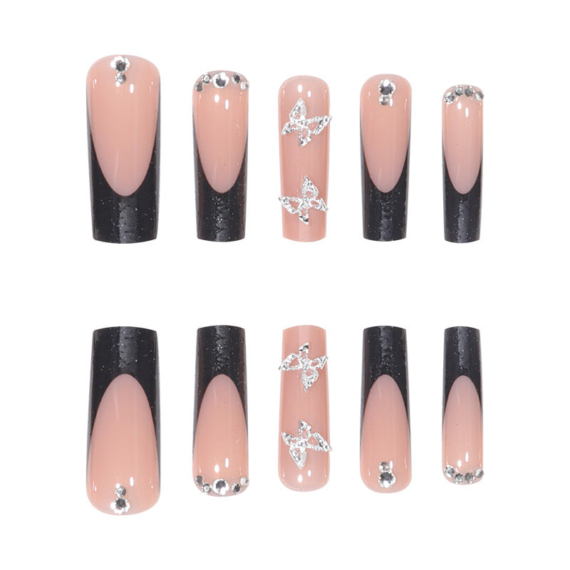 Decorative Stiletto Nail Extensions with Rhinestone Accents Kalsten