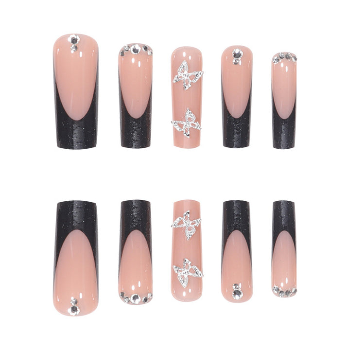 Decorative Stiletto Nail Extensions with Rhinestone Accents Kalsten