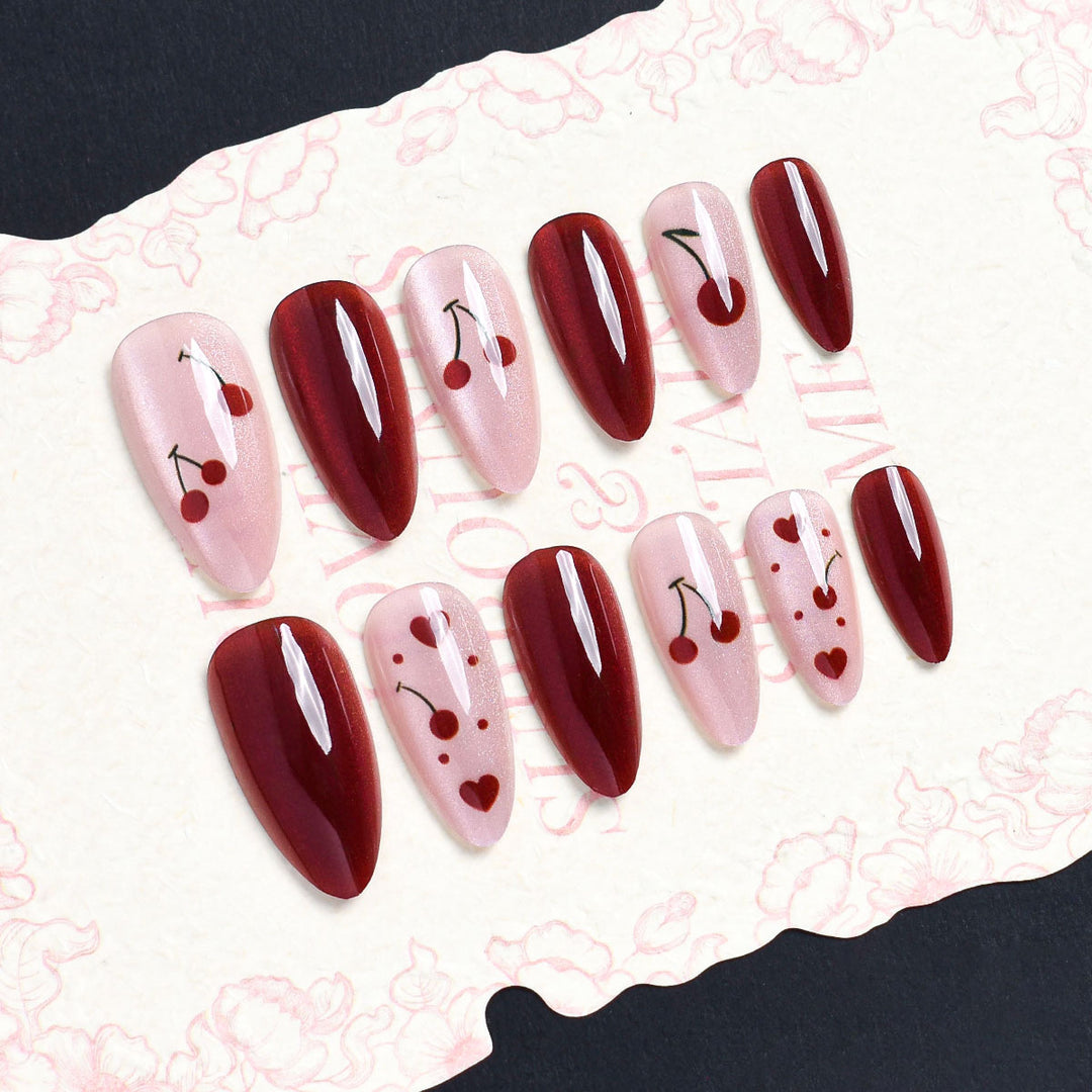 Artistic Cherry Blossom Press-On Nail Set Kalsten