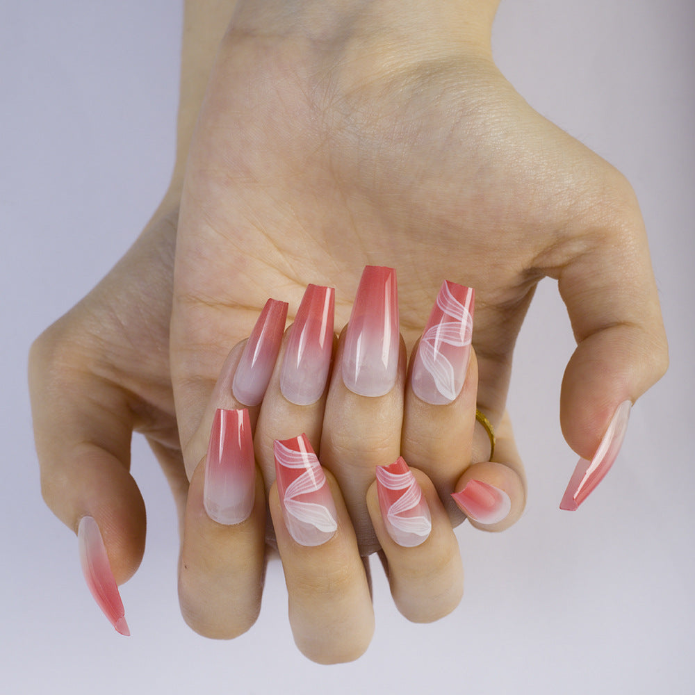 Artificial nails with elegant ombre and marble effects Kalsten