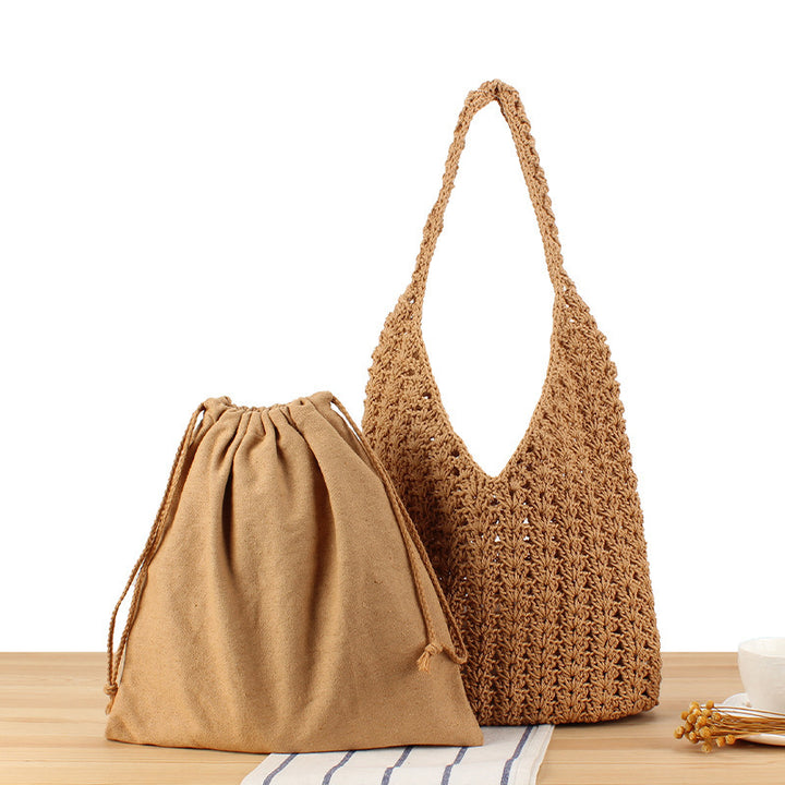 Fashionable mesh tote bag with elegant drawstring Kalsten