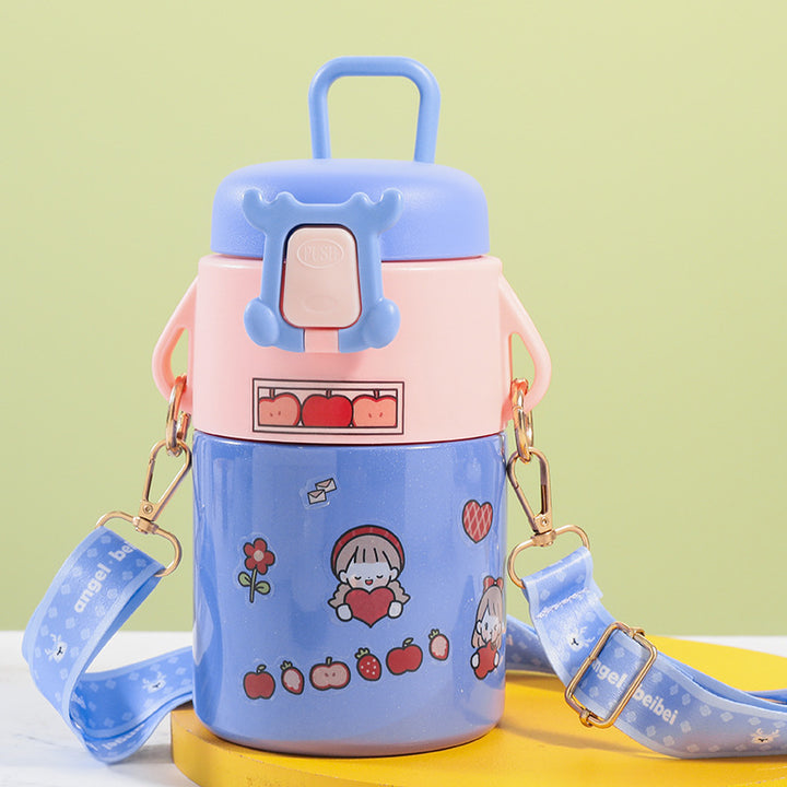 Women's Insulated Drinking Bottle with Multiple Carry Options and Cheerful Design Kalsten