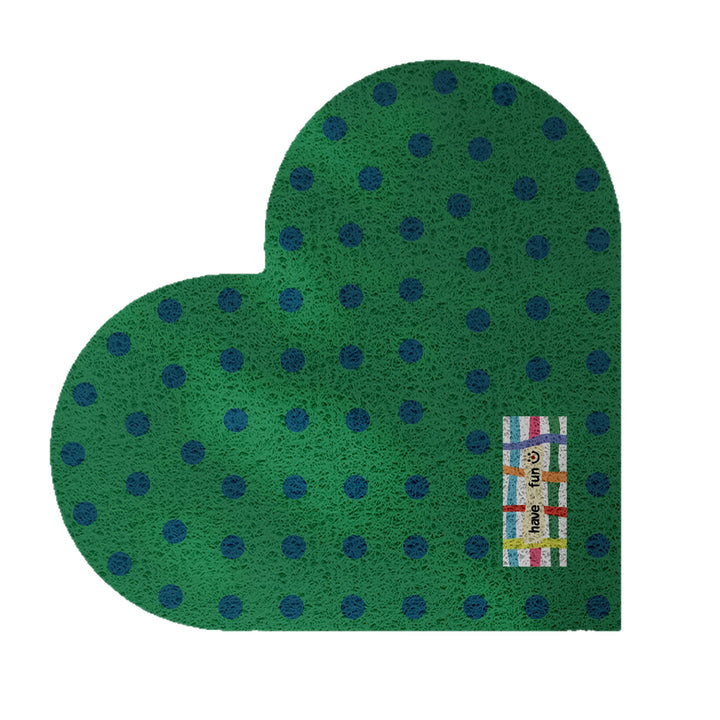 Heart-Shaped Anti-Slip Polka Dot Floor Rug for Entryway and Bedroom